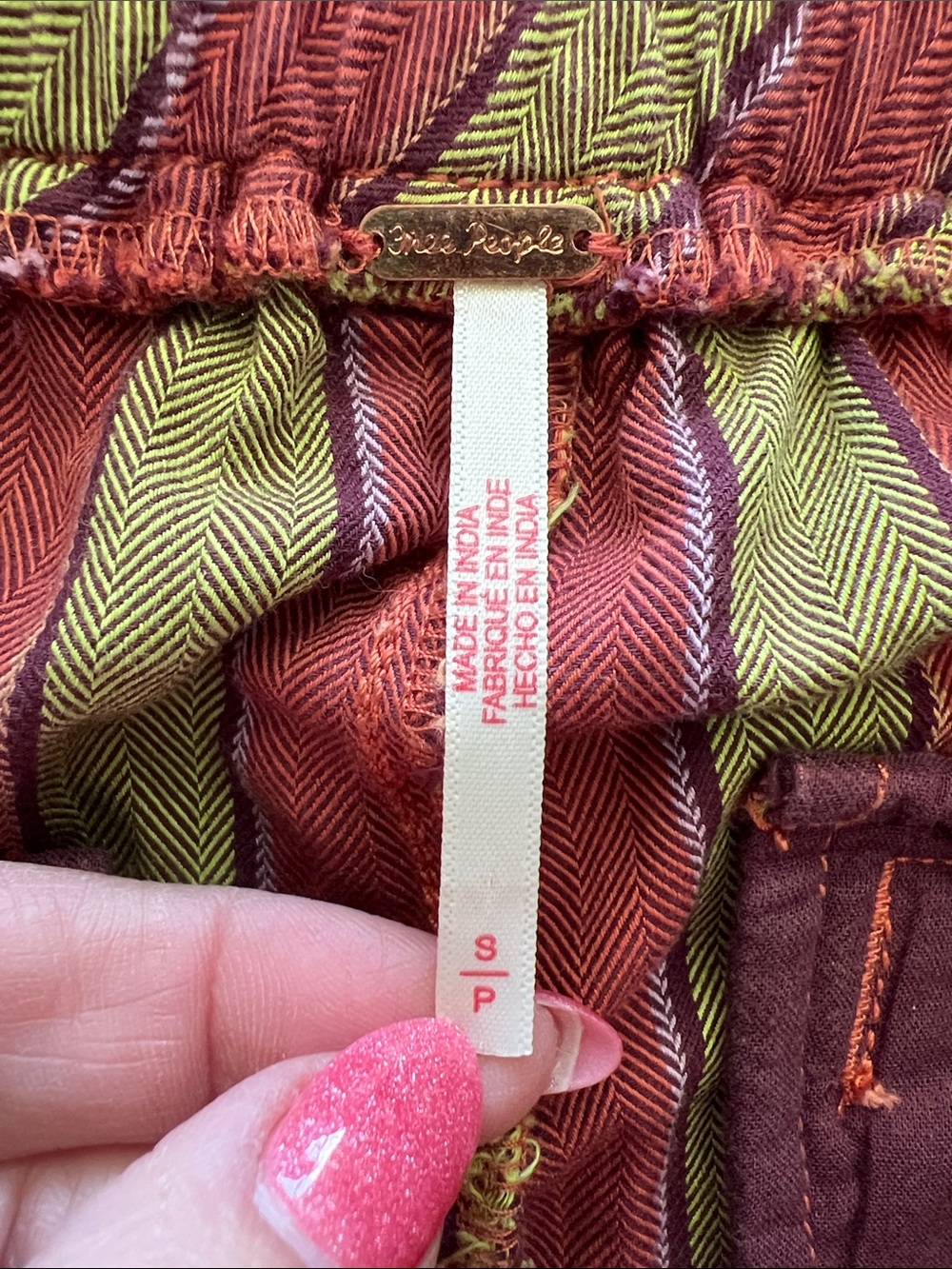 Free People Women's Marielle Pull-On Pants in Carnival Baja Combo Size Small - Picture 8 of 9